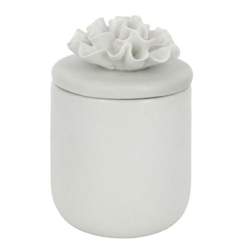 CANDELA BIANCA CON TAPPO ORTENSIA CERAMICA SATINATA 7X10